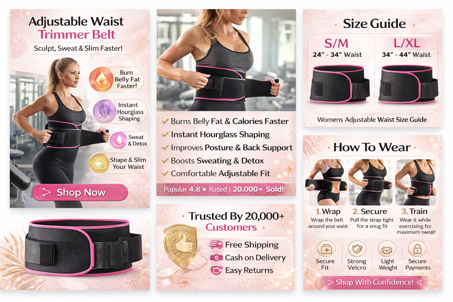 Adjustable Waist Trimmer Belt