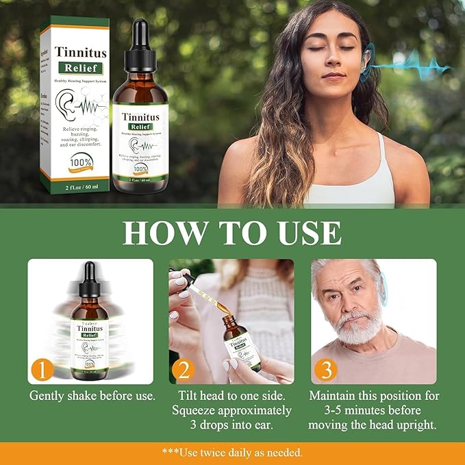 Tinnitus Relief Drops-Ringing,Buzzing & Ear Discomfort–Natural Ear Oil – 60 ml (Pack Of 2)