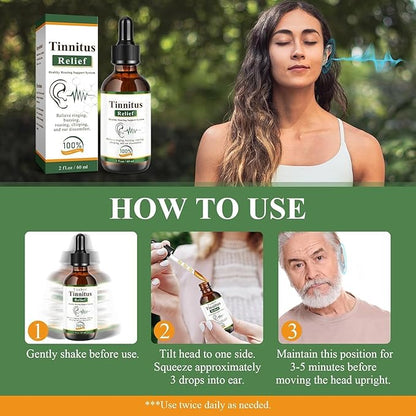 Tinnitus Relief Drops-Ringing,Buzzing & Ear Discomfort–Natural Ear Oil – 60 ml (Pack Of 2)