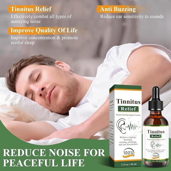 Tinnitus Relief Drops-Ringing,Buzzing & Ear Discomfort–Natural Ear Oil – 60 ml (Pack Of 2)