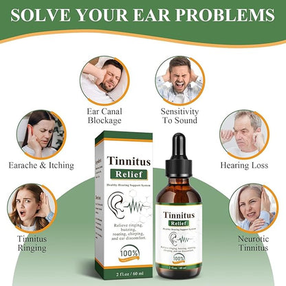 Tinnitus Relief Drops-Ringing,Buzzing & Ear Discomfort–Natural Ear Oil – 60 ml (Pack Of 2)