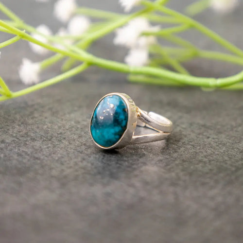 Firoza stone ring for good luck money, wealth, protection and mental peace (अभिमंत्रित)